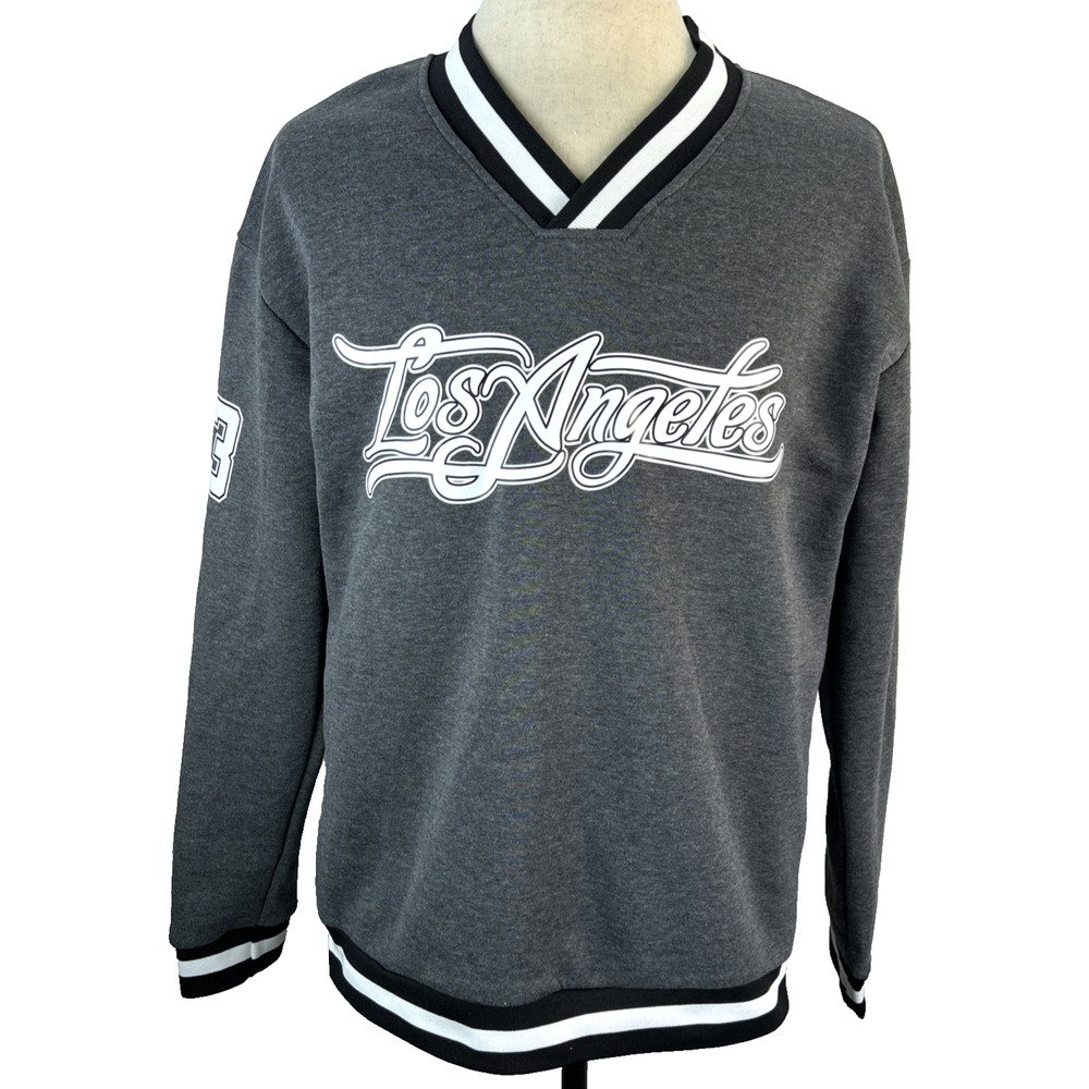 Romwe Street Life Los Angles V-Neck Sweatshirt Lightweight